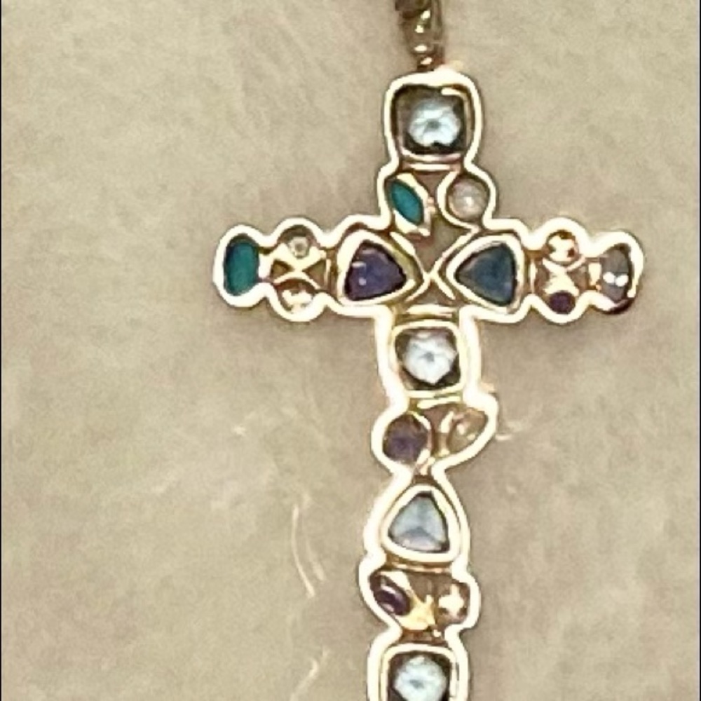 David Yurman Blue Confetti cross pendant - Picture 2 of 3